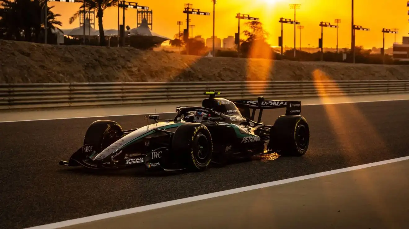 Antonelli leads Mercedes one-two on final Bahrain test day as Hamilton's marathon run ends with red flag