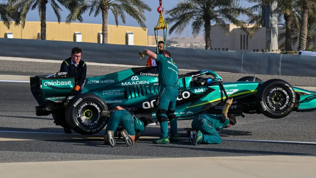Aston Martin's Bahrain test hampered by Honda parts shortage
