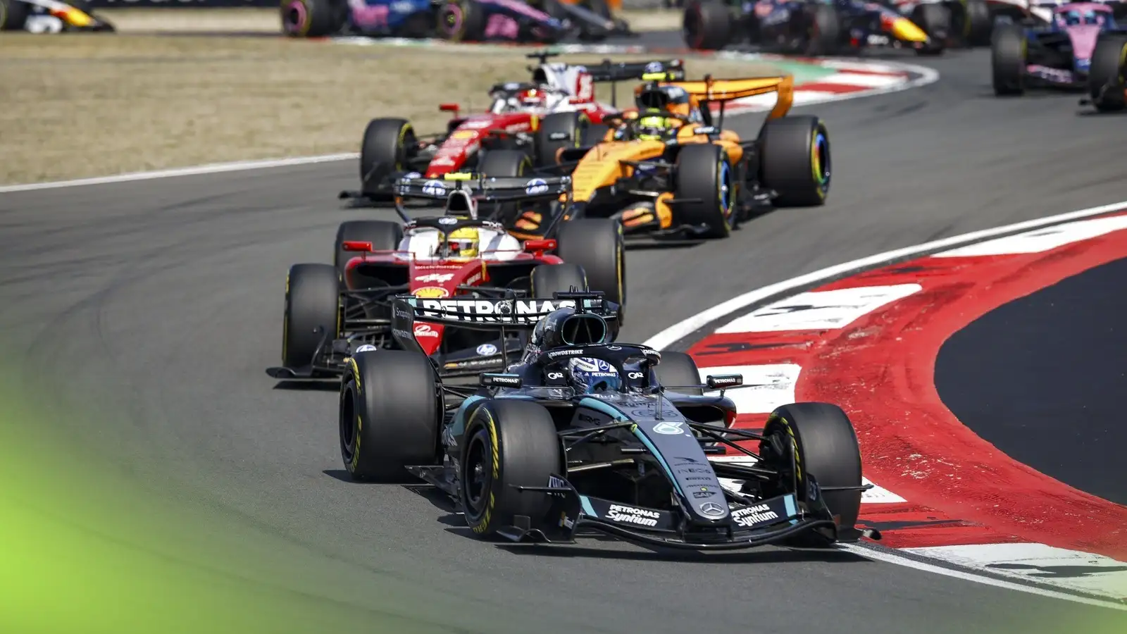 George Russell wins after epic Ferrari fight in Chinese Grand Prix Sprint