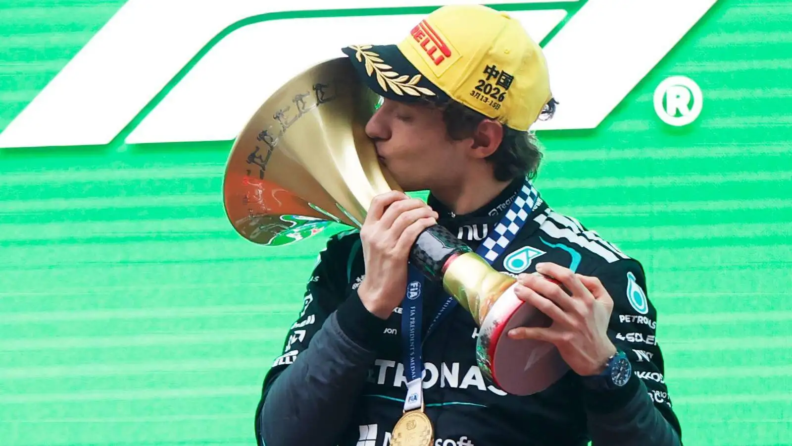 Kimi Antonelli’s first F1 win gets podium twist as MC calls him Kimi Raikkonen