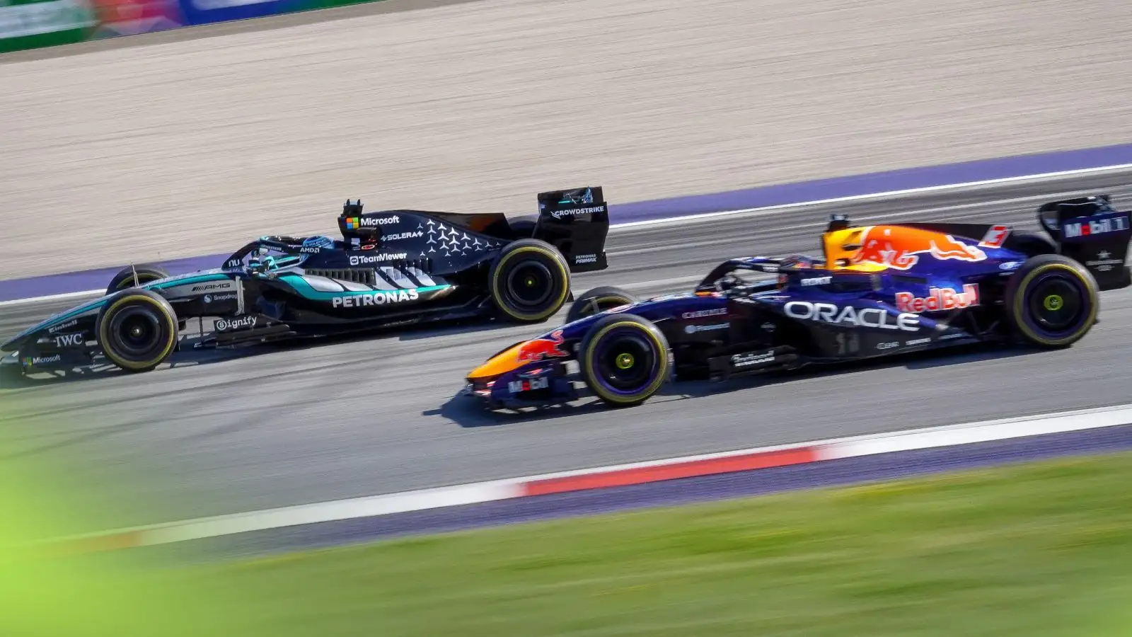 Untelevised Max Verstappen gesture emerges after Russell encounter