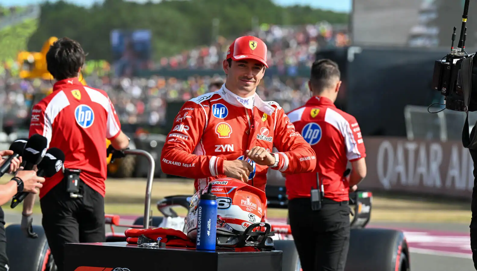 Charles Leclerc wins British Grand Prix after late drama for Antonelli and Verstappen
