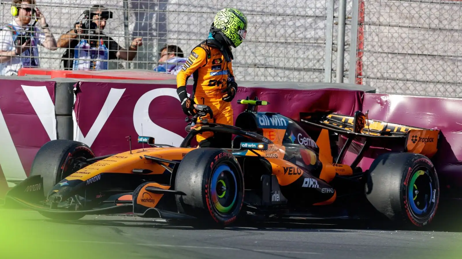 Lando Norris 'race ban' theory under Verstappen, Hadjar and Russell scrutiny
