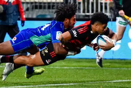 Super Rugby Pacific highlights: Crusaders claim nine-try win over Fijian Drua