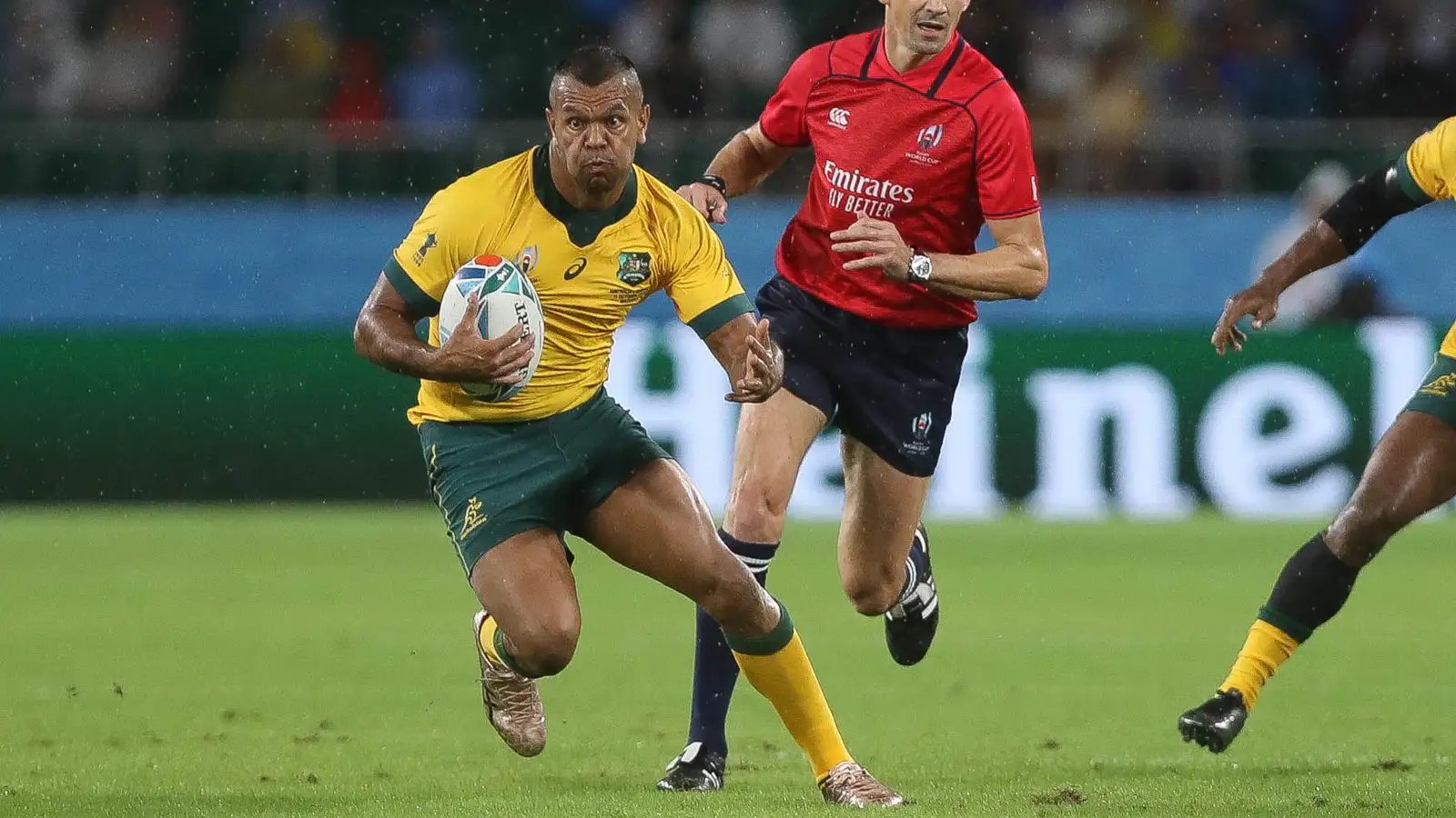 Kurtley Beale with ball in hand for the Wallabies during the 2019 Rugby World Cup