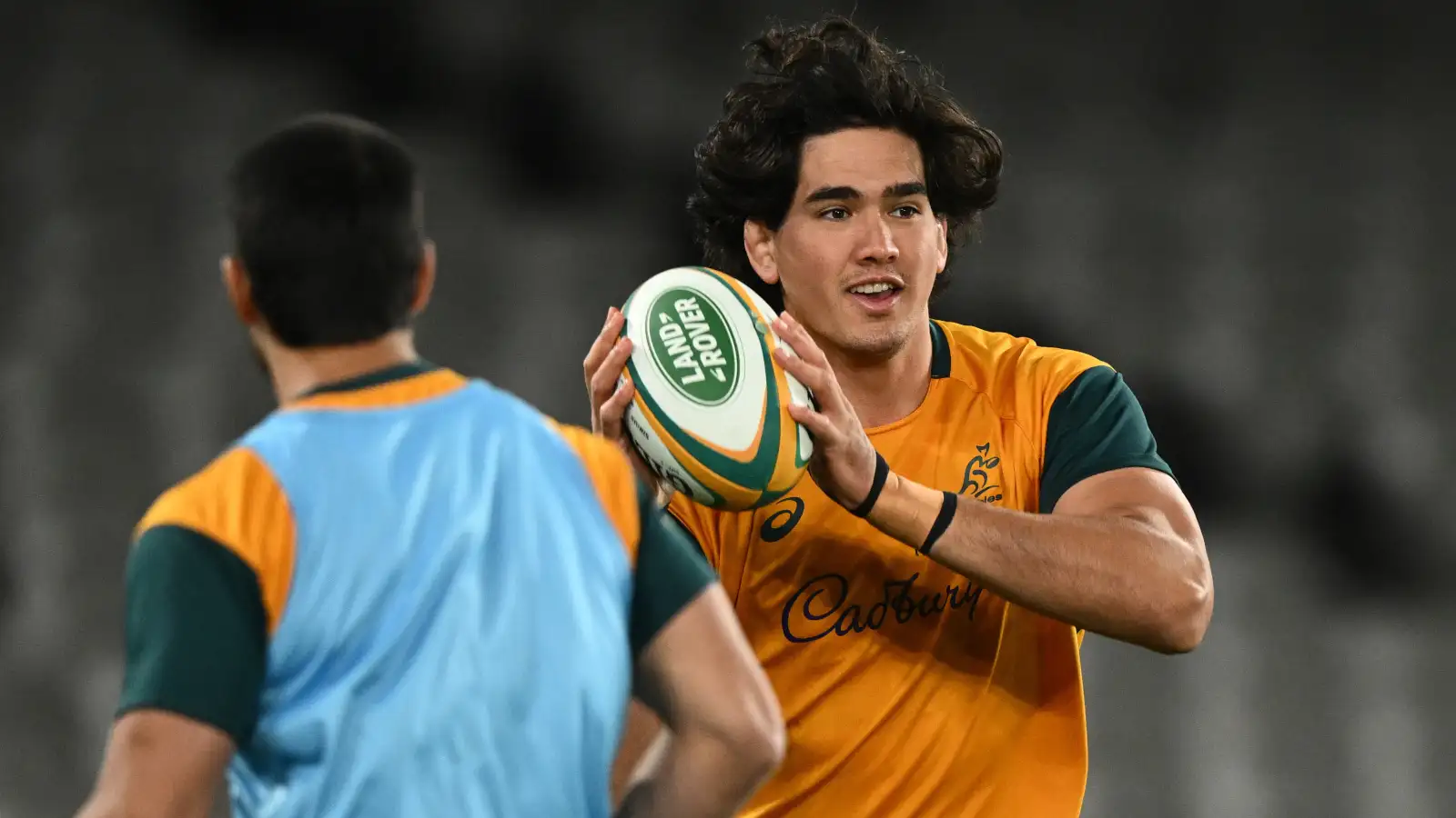 Wallabies Darcy Swain in the warm up before the first Bledisloe Test against New Zealand in 2022.