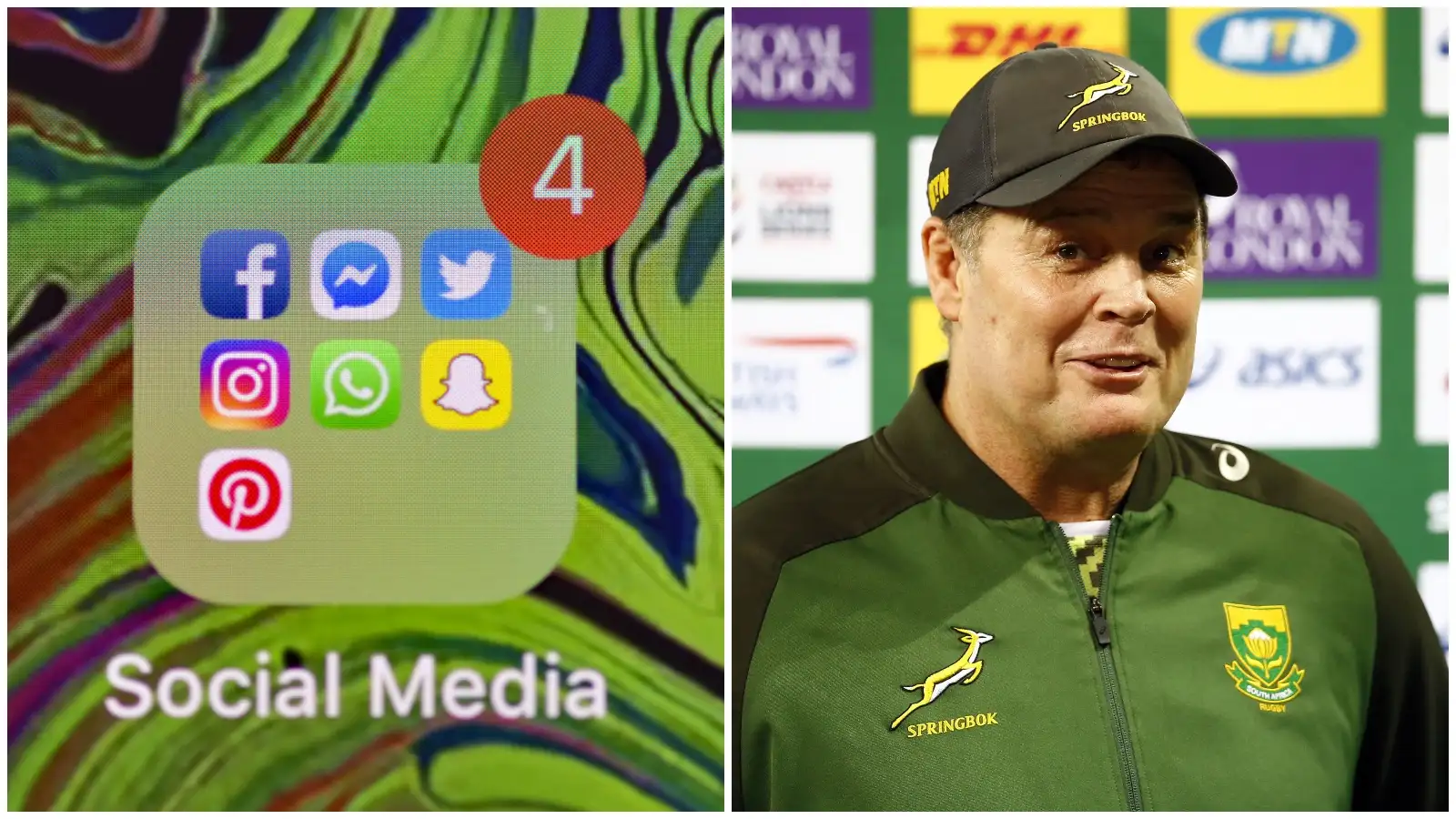Sunday Social: Split image with Rassie Erasmus.