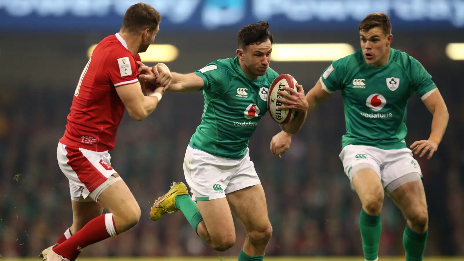 Six Nations: Ireland's Hugo Keenan with ball in hand against Wales.