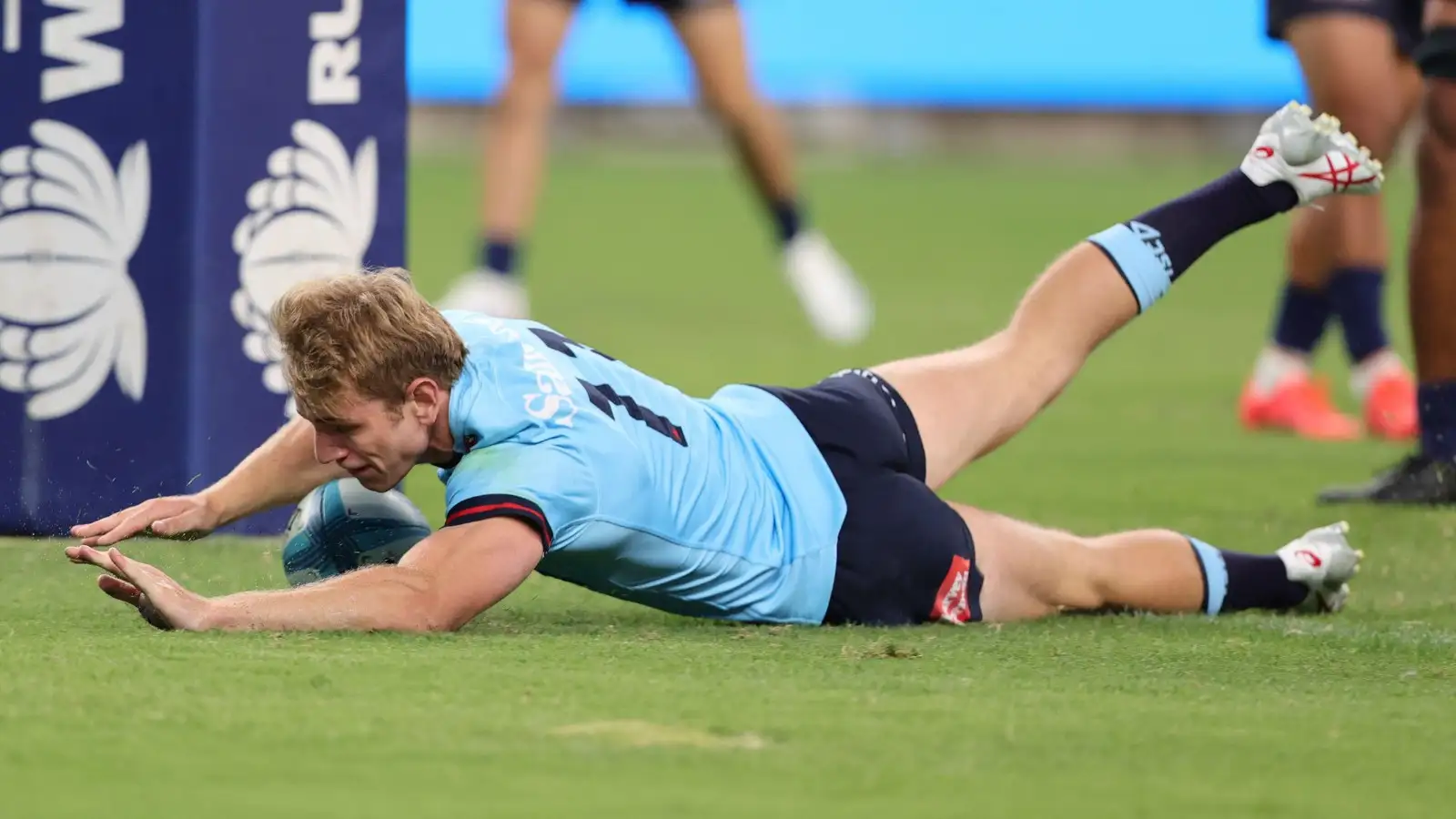Waratahs Max Jorgensen enjoyed a rapid start to his Super Rugby Pacific career, scoring twice on debut against the Brumbies. A schoolboy prodigy, Jorgensen stood out for Joseph's College in Hunters Hill and has been tipped for a bright future.