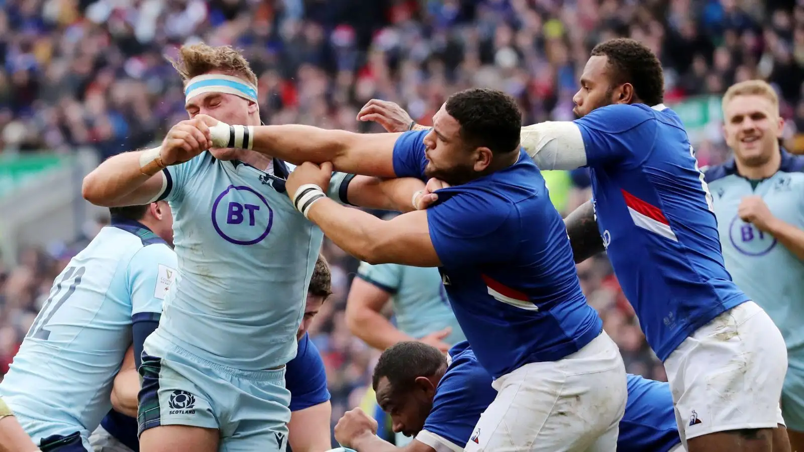 Tighthead prop Mohamed Haouas has been named in the France starting lineup to face Scotland in the Six Nations on Sunday.