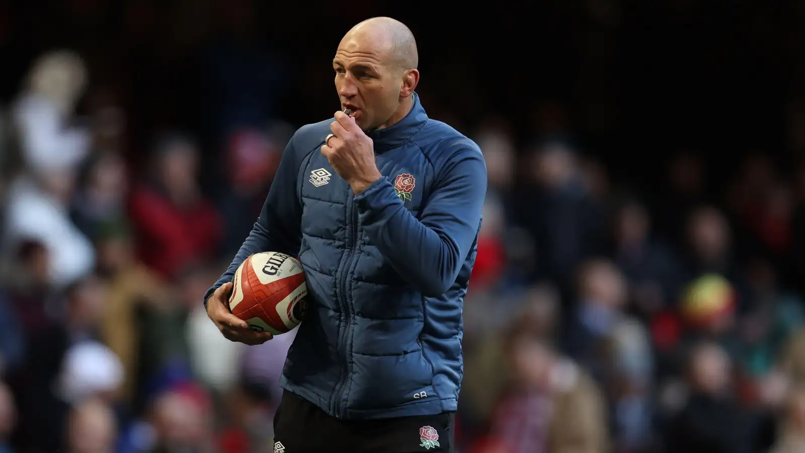 England coach Steve Borthwick during a warm up against Wales