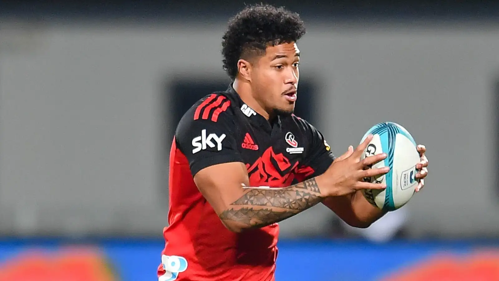 Super Rugby Pacific: Crusaders star Leicester Fainga'anuku with ball in hand