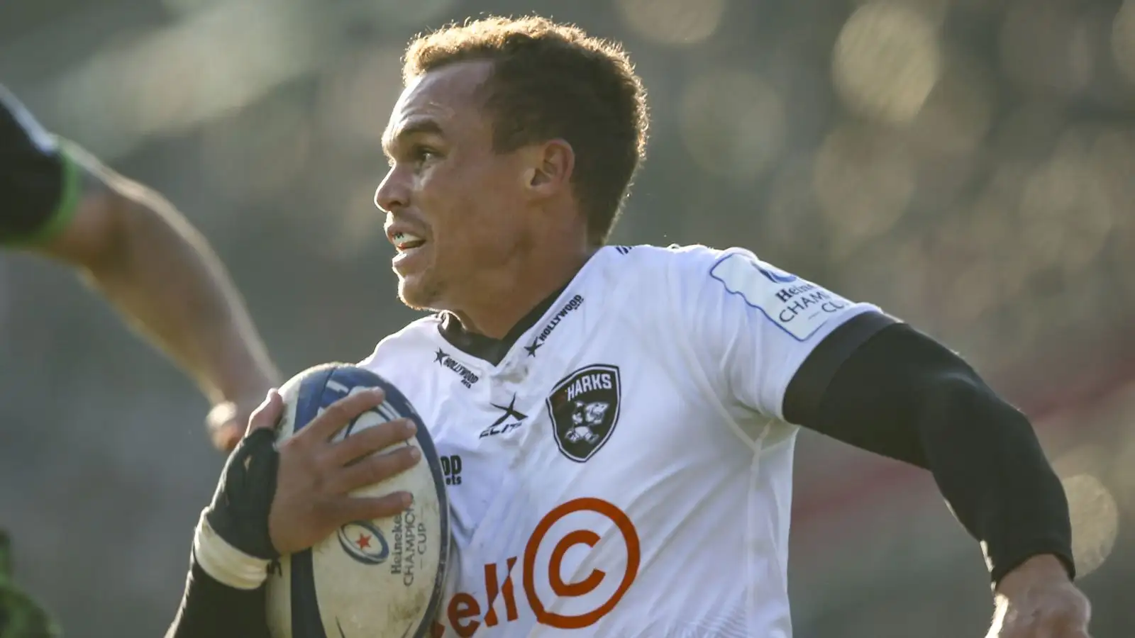 The Sharks ran in seven tries to defeat Munster 50-28 in the first Champions Cup playoff match in South Africa, with Bongi Mbonambi scoring twice.