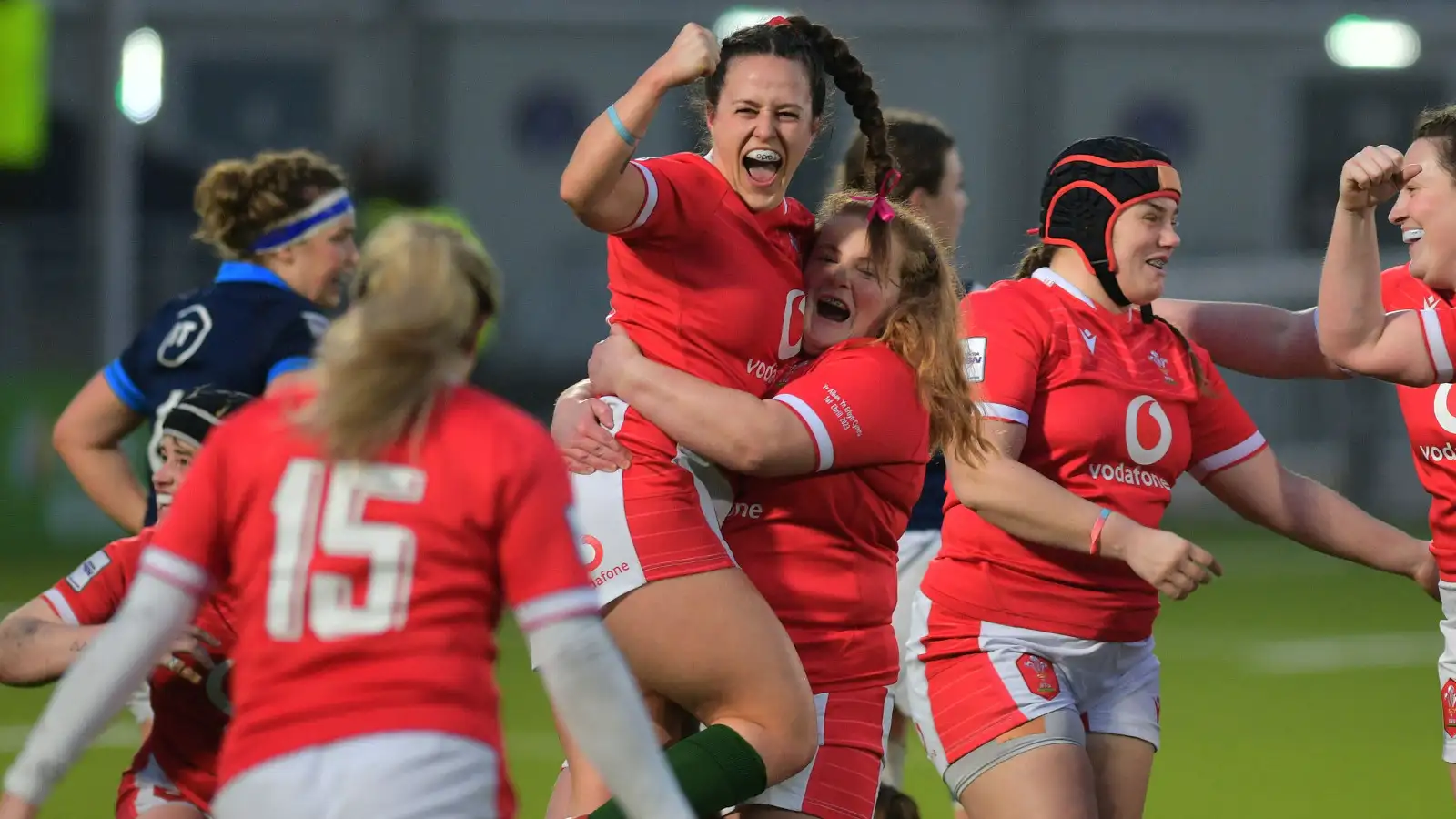 Wales celebrate in Women's Six Nations