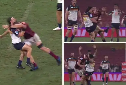 WATCH: Queensland Reds’ lock sent off for ‘cheap shot’ dubbed the ‘stupidest way to tackle.’