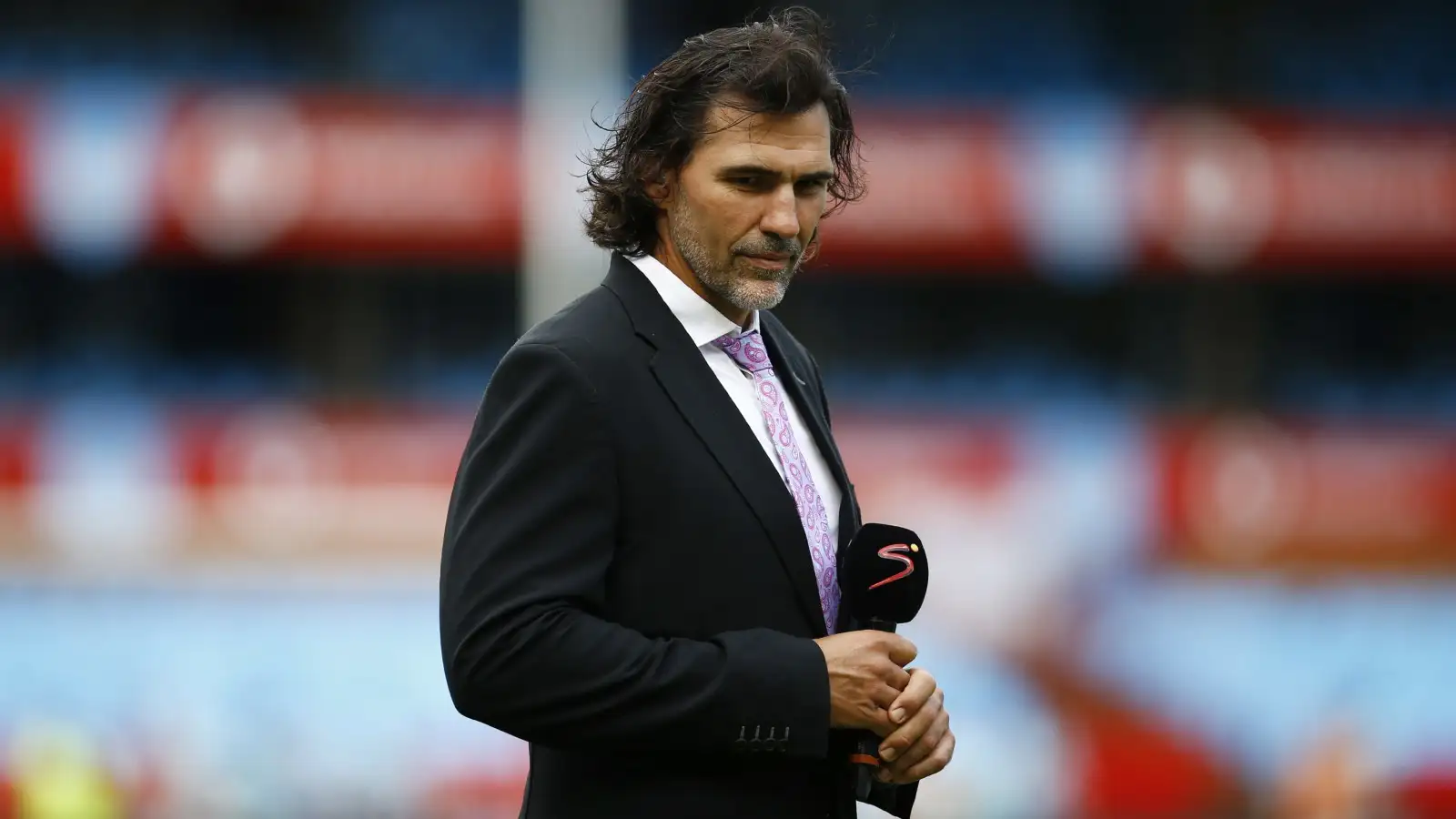Springboks: Victor Matfield looks on with a microphone in hand