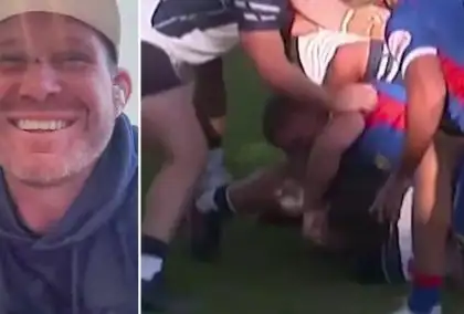 WATCH: Former USA hooker BUSTED feeding an opponent grass at the bottom of a ruck
