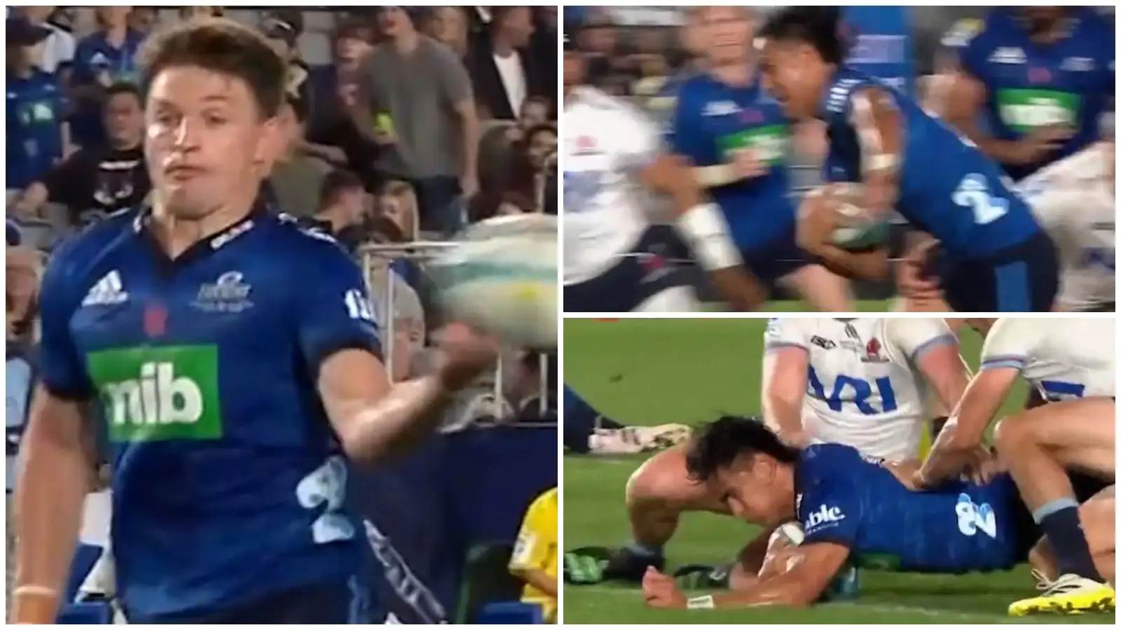 WATCH: Beauden Barrett with superb try assist in Blues’ victory over Waratahs