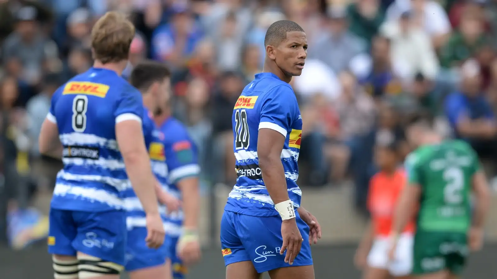 Stormers star Manie Libbok looks on during a clash against Connacht