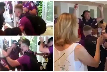 WATCH: Craig Casey leads celebrations as Munster players dance with hotel staff