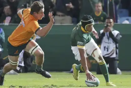 Kurt-Lee Arendse hat-trick powers Springboks past hapless Wallabies in Pretoria
