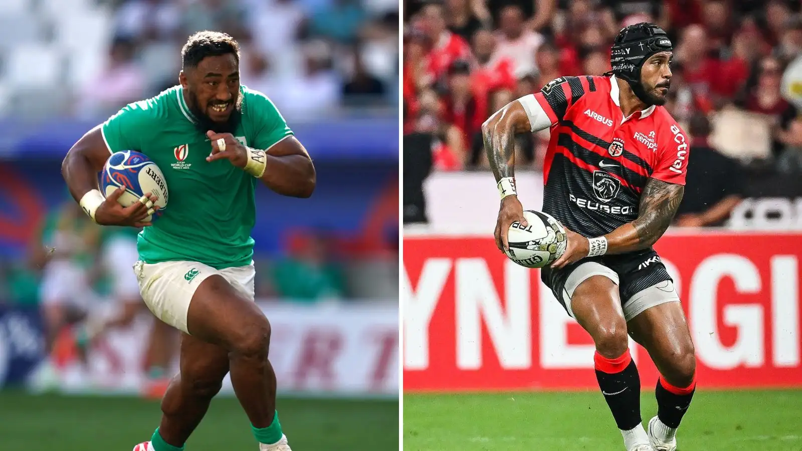 Ireland's Bundee Aki during the Rugby World Cup and Tonga and Toulouse centre Pita Ahki
