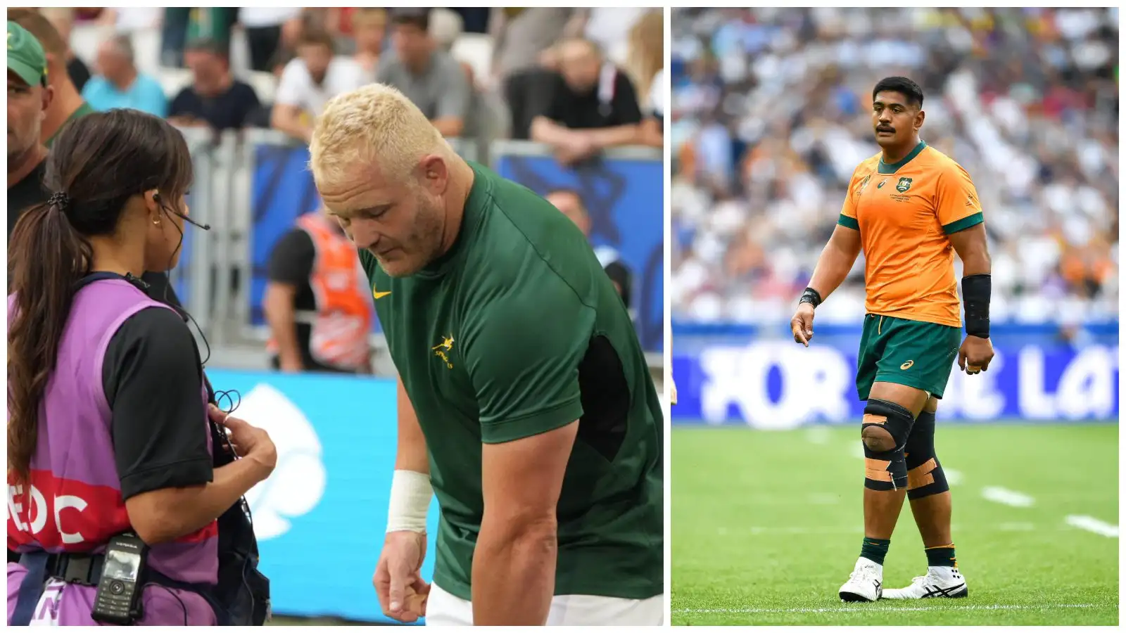 Split avec le Springbok Vincent Koch et le capitaine des Wallabies Will Skelton.