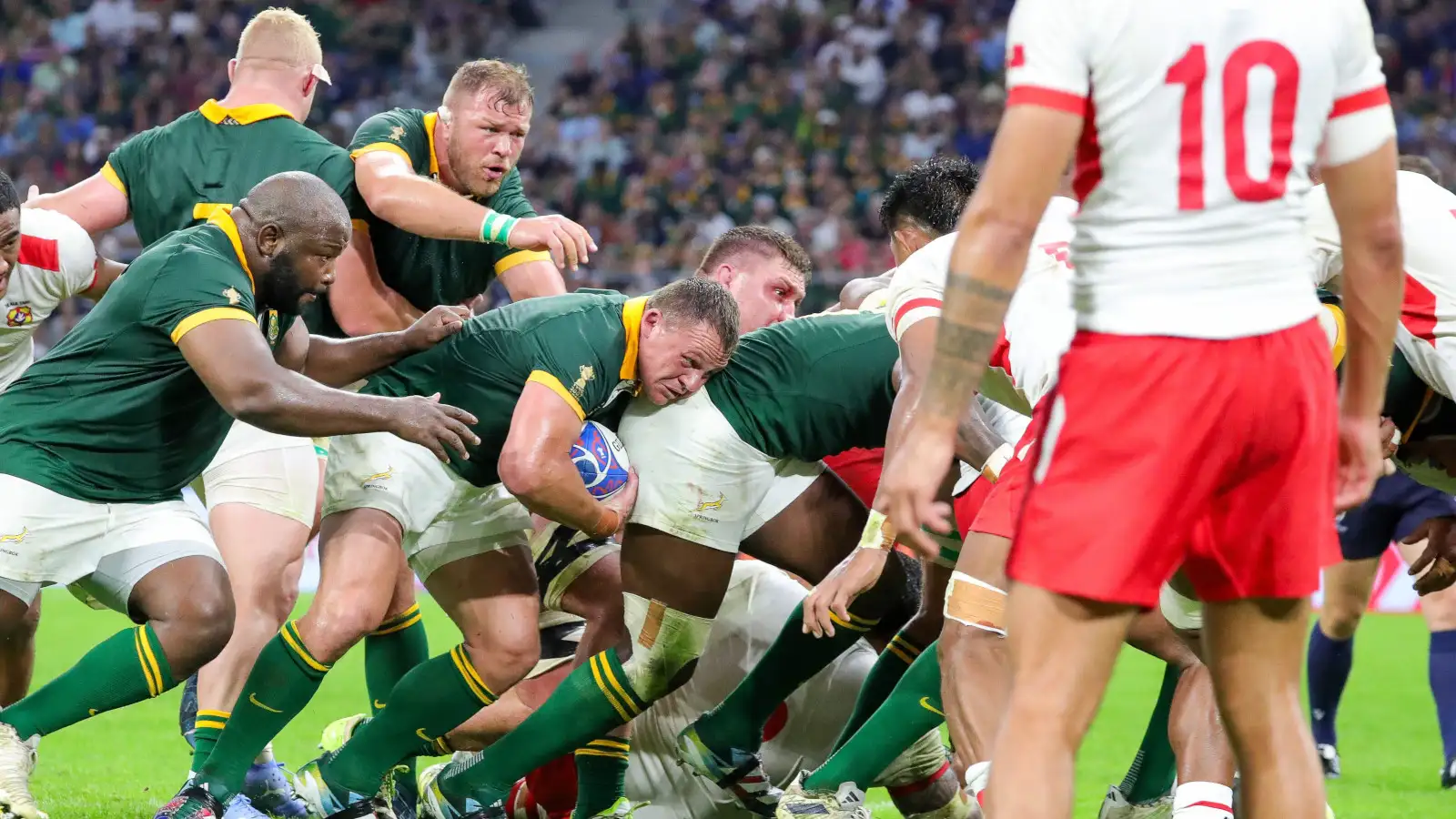 Springboks maul against Tonga in the 2023 Rugby World Cup.