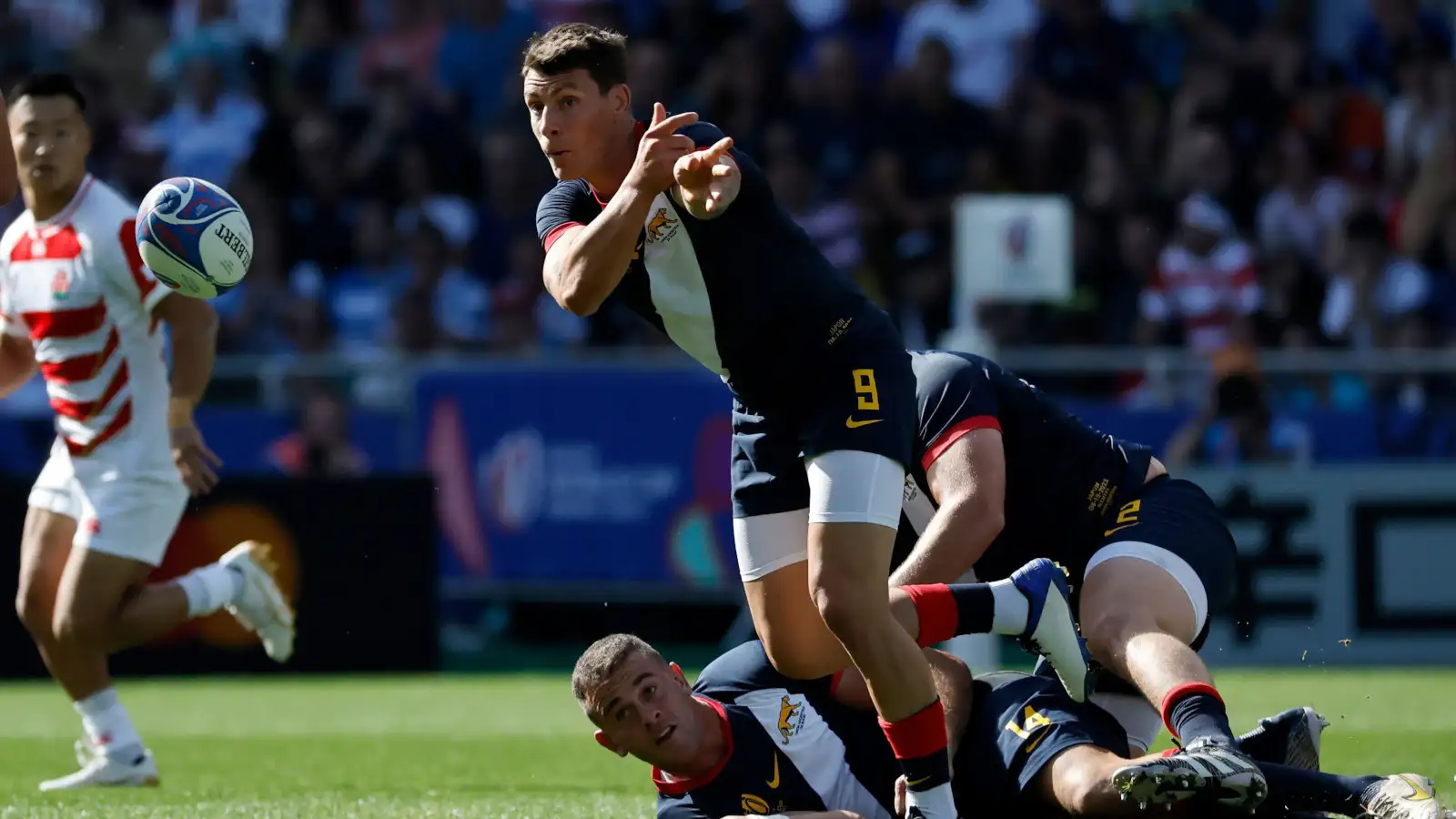 Scrum-half Gonzalo Bertranou in action for Argentina against Japan during the Rugby World Cup.
