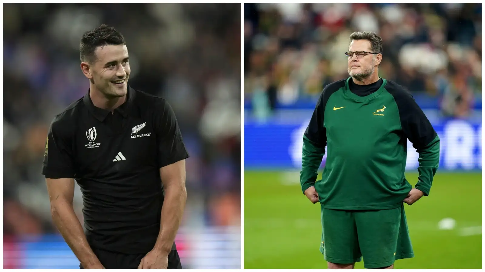 Split with All Black Will Jordan and Springboks director of rugby Rassie Erasmus.