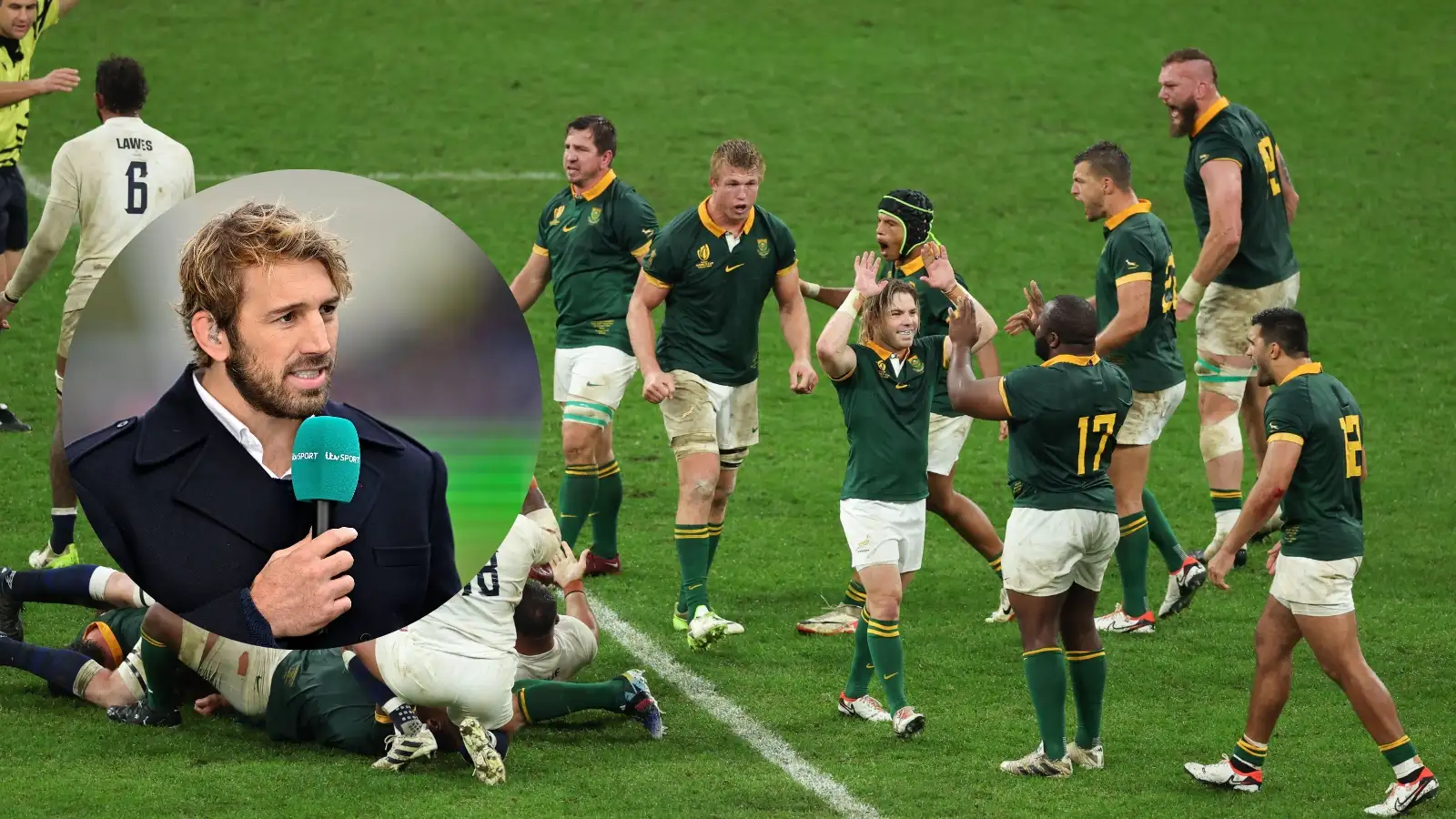 Split with former England captain Chris Robshaw and the Springboks.