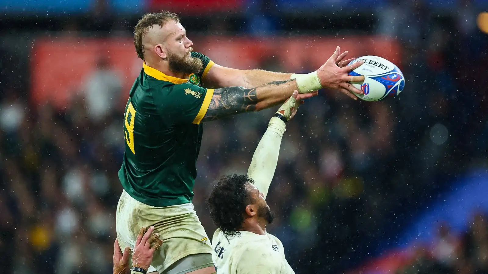 RG Snyman of South Africa during the Rugby World Cup Semi-final 2 match between England and South Africa at Stade de France.