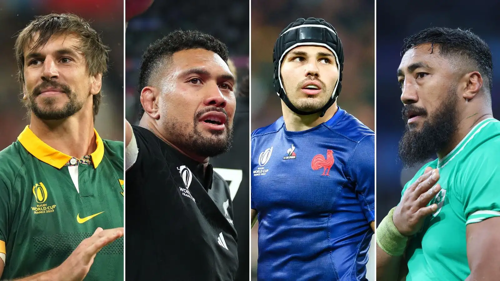 World Rugby Player of the Year Nominees Eben Etzebeth (South Africa), Ardie Savea (New Zealand), Antoine Dupont (France) and Bundee Aki (Ireland).