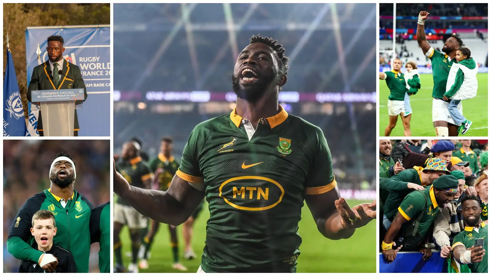 Collage of Springboks captain Siya Kolisi.