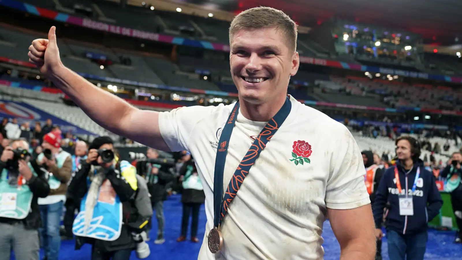 Le capitaine anglais Owen Farrell après la finale de bronze de la Coupe du monde de rugby.