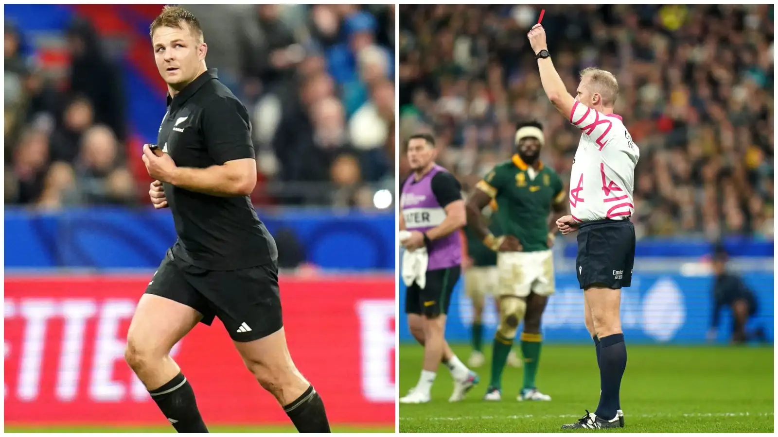 All Blacks captain Sam Cane gets red card in Rugby World Cup final.