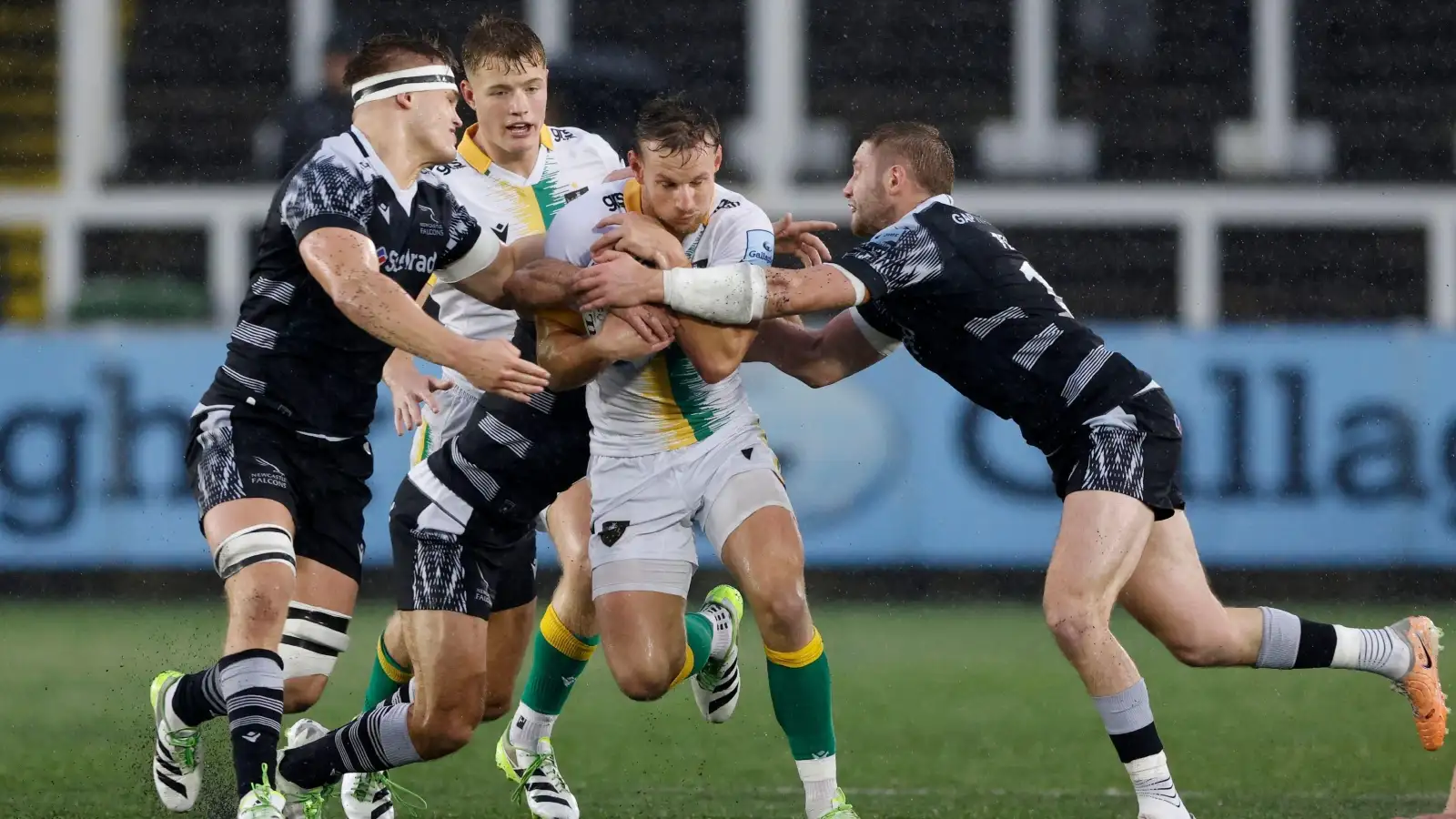 Northampton Saints face up with Newcastle Falcons in the Premiership.