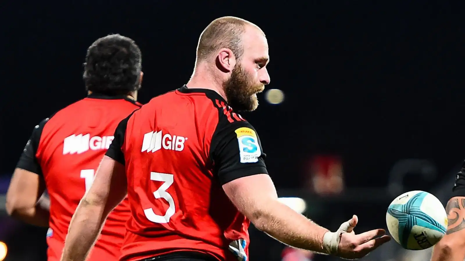 Crusaders prop Oli Jager during the Super Rugby Pacific Quarter-Final match between the Crusaders the Fijian Drua.