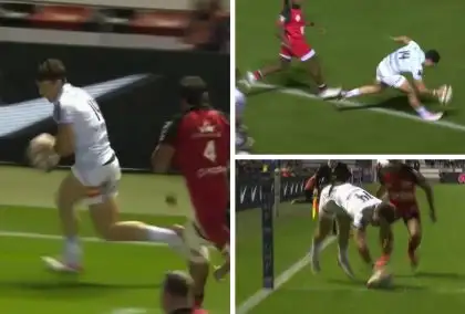 WATCH: England wonderkid Henry Arundell scores a stunning hat-trick on Racing 92 debut