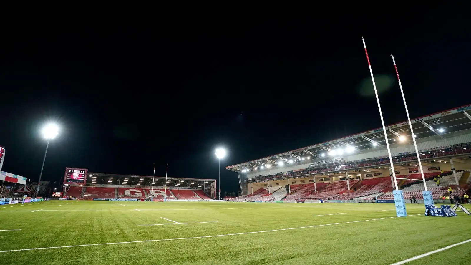 A general view of the pitch ahead of the Gallagher Premiership match at Kingsholm Stadium, Gloucester.