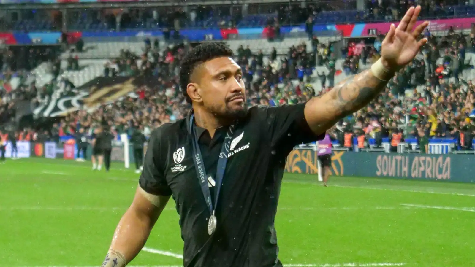 All Blacks Ardie Savea during the Rugby World Cup 2023 final match at the Stade de France in Paris.