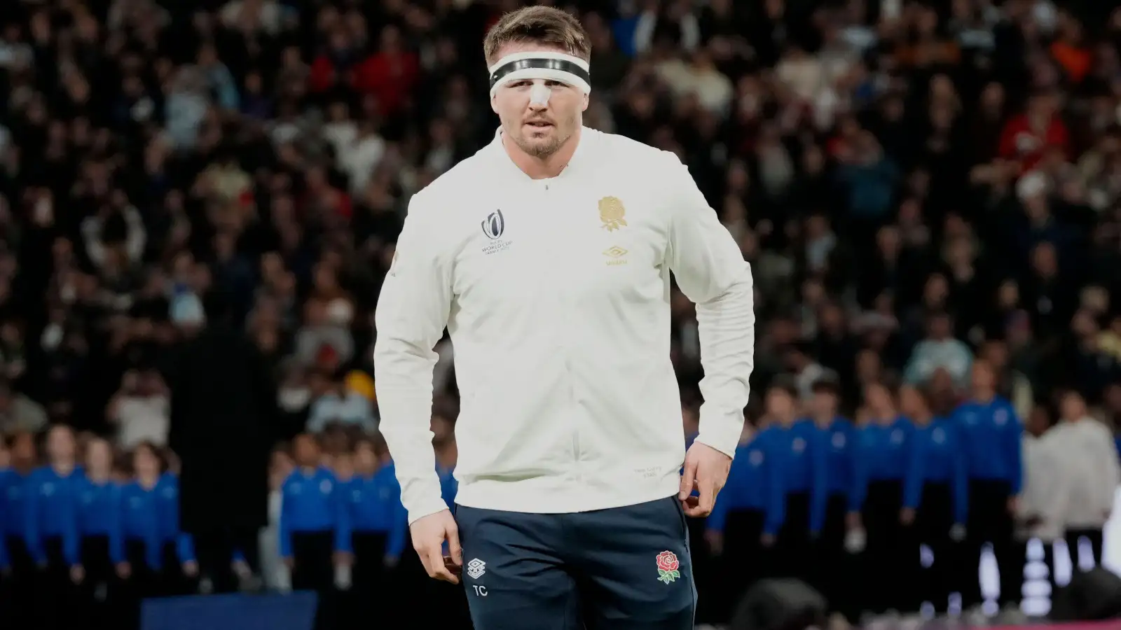Tom Curry for England during the Rugby World Cup in 2023.