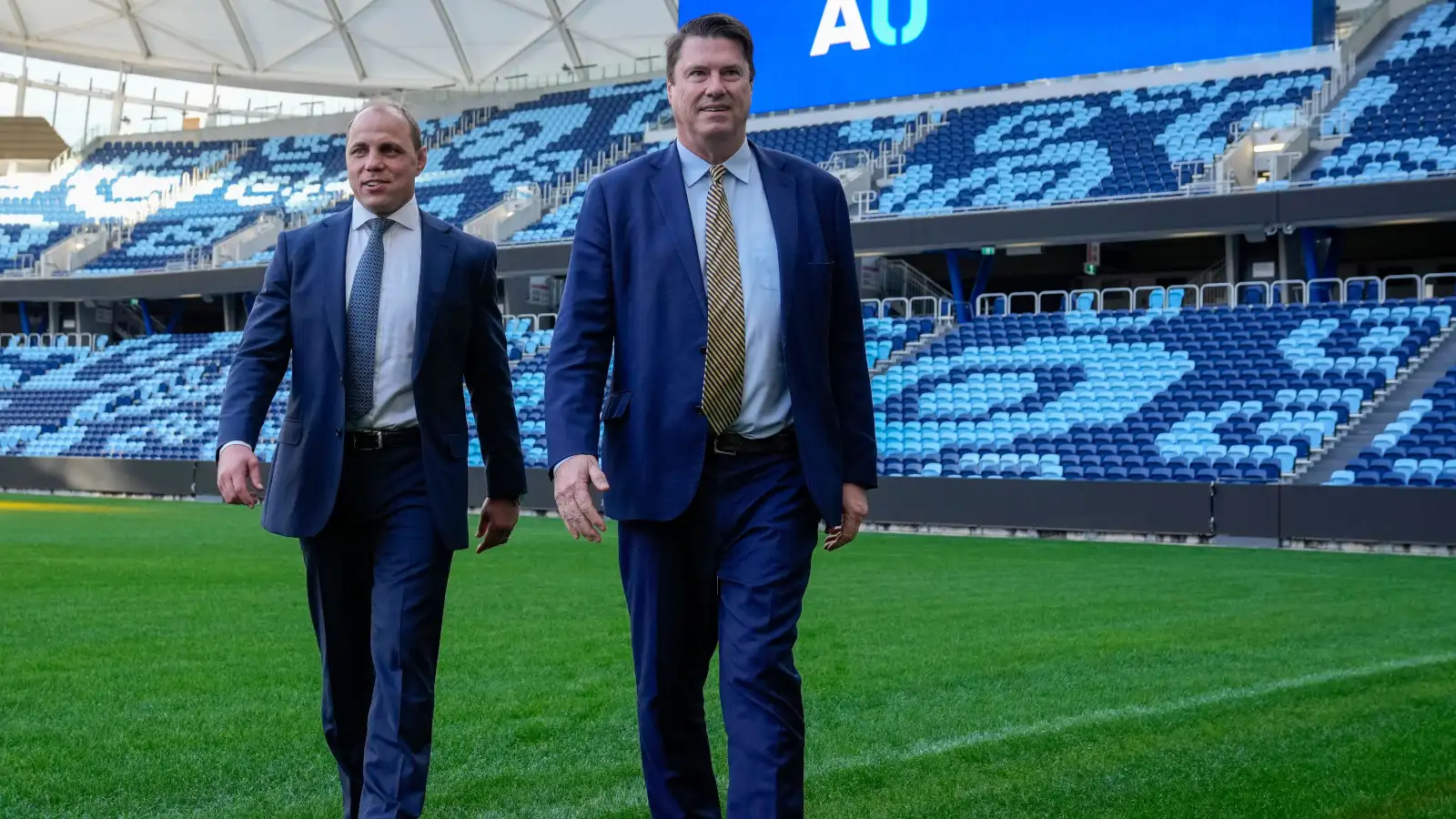 Rugby Australia chairman Hamish McLennan alongside chief executive Phil Waugh in 2023.
