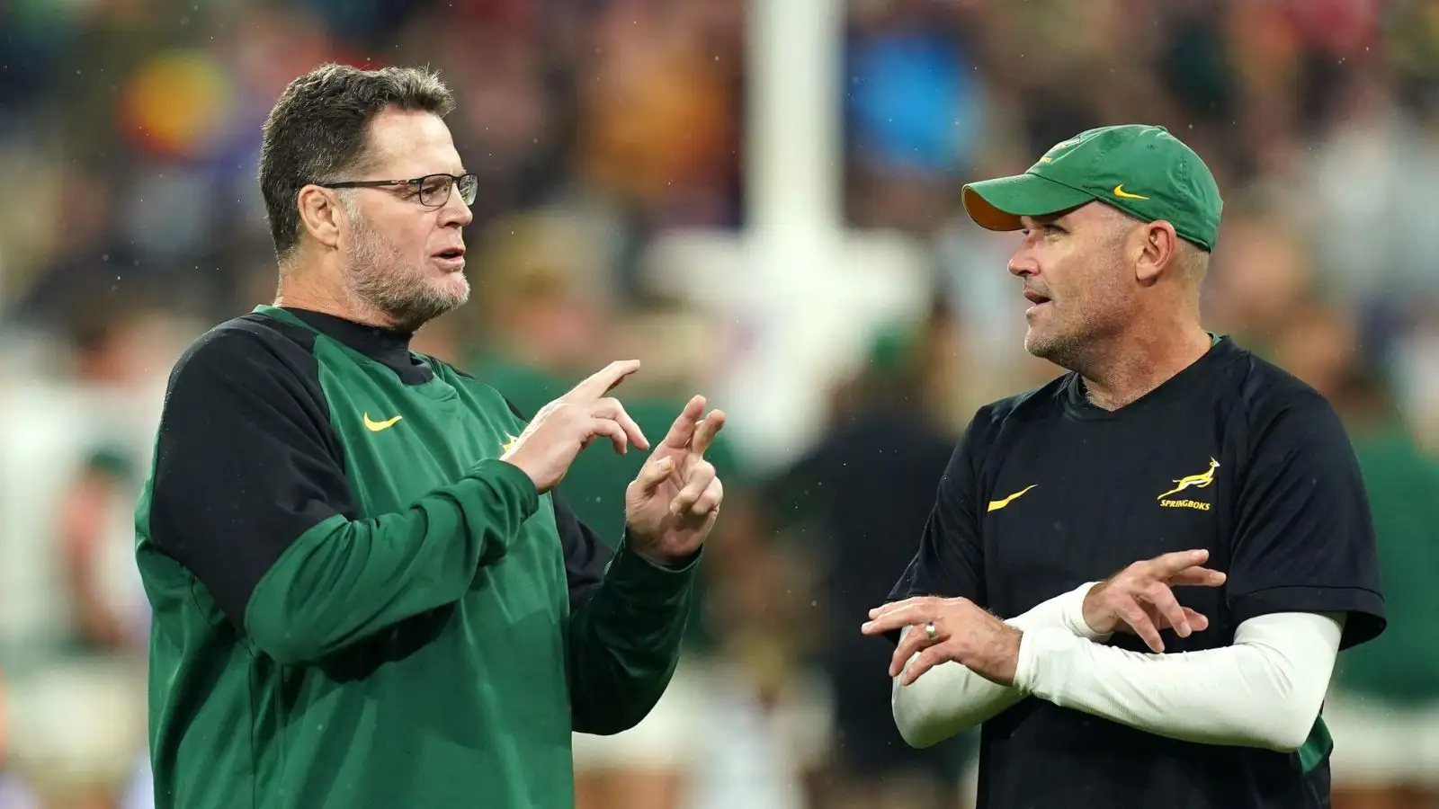 South Africa director of rugby Rassie Erasmus and Springboks head coach Jacques Nienaber.