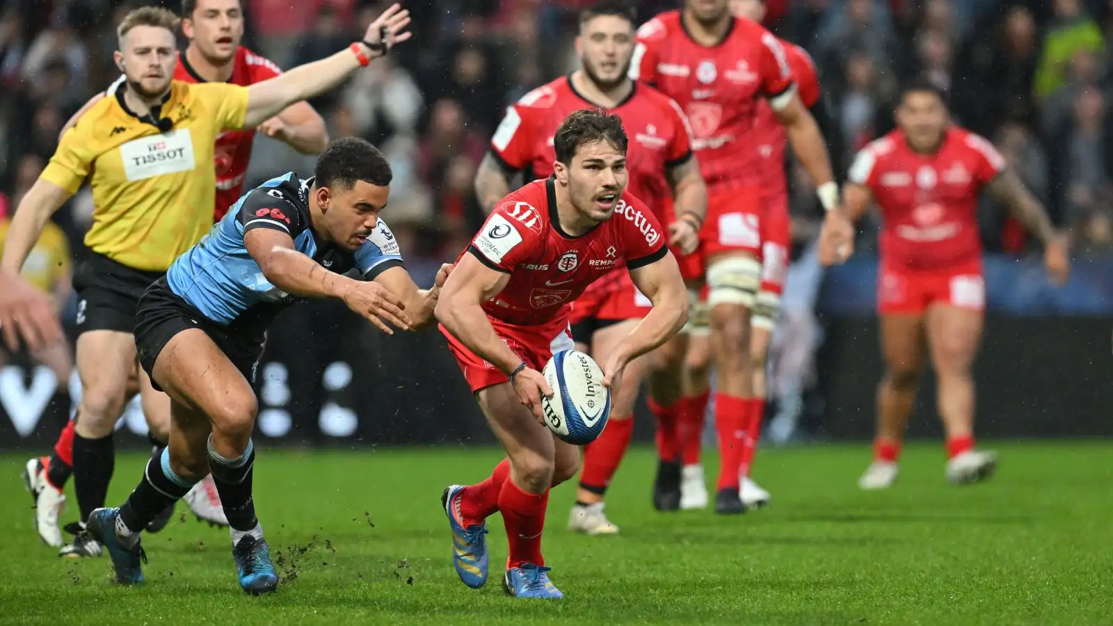 Toulouse scrum-half Antoine Dupont during the Champions Cup match against Cardiff at the Ernest-Wallon Stadium in Toulouse.