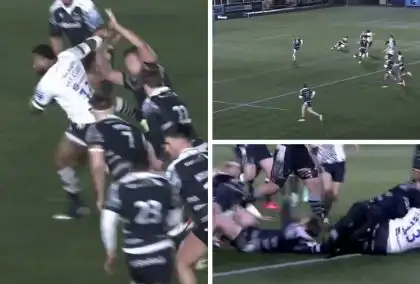 Ex-France star leaves SIX defenders in his wake, scoring a glorious solo try