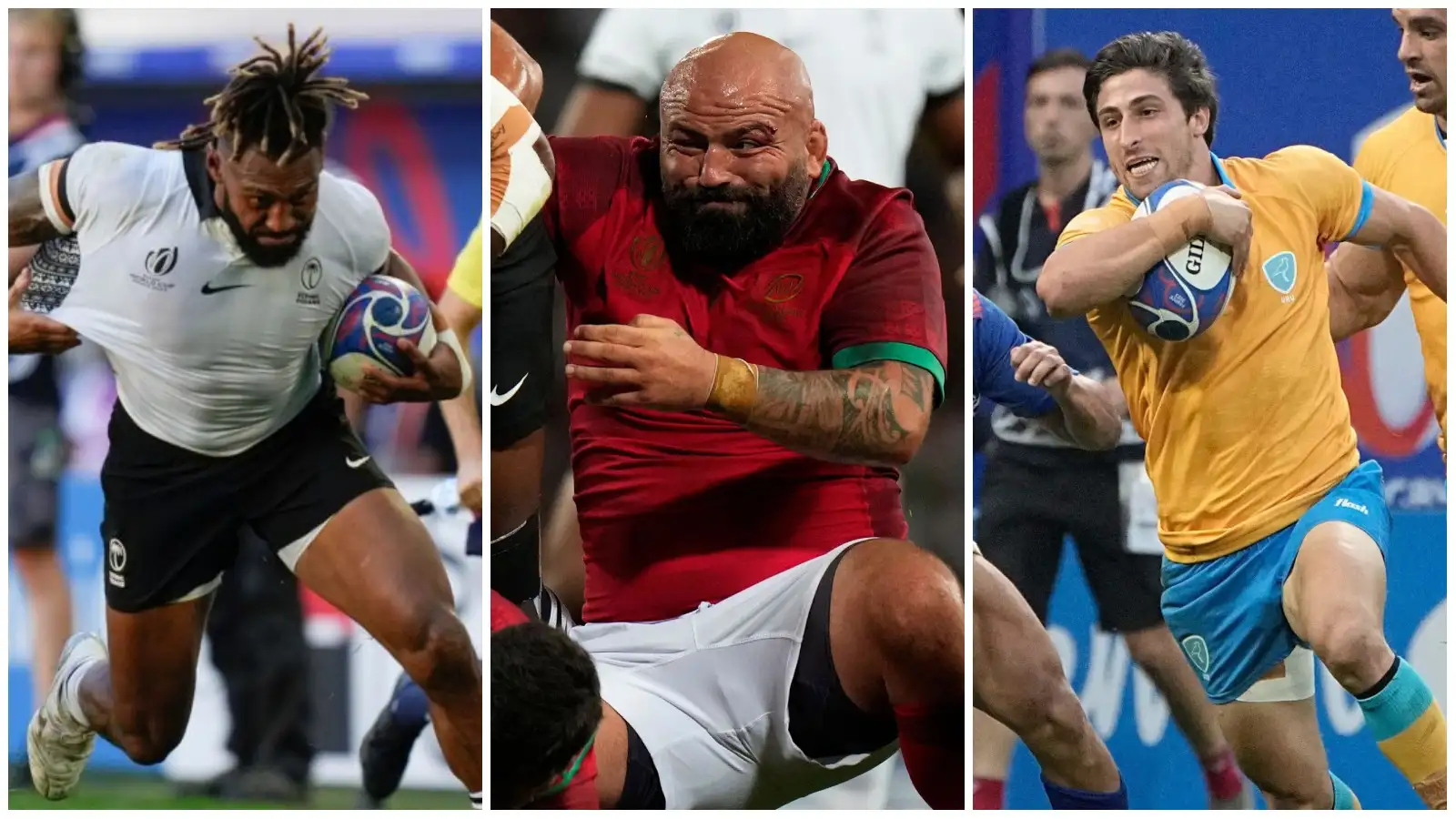 Fiji centre Waisea Nayacalevu, Portugal hooker Mike Tadjer and Uruguay scrum-half Santiago Arata.