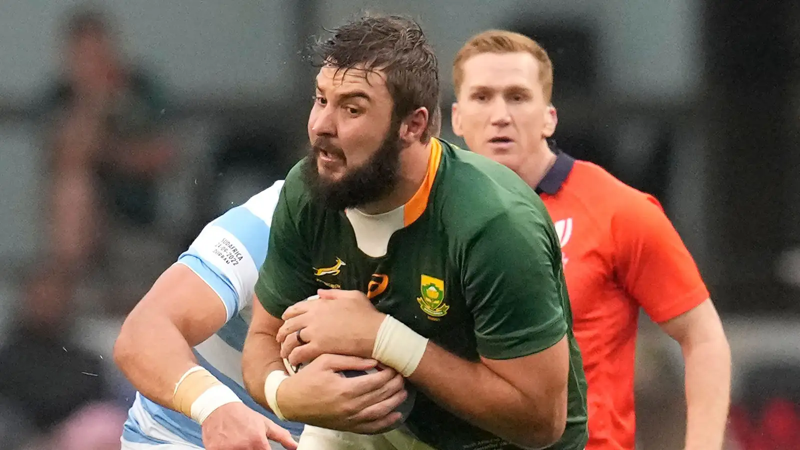 Lood de Jager in action for the Springboks during the 2022 Rugby Championship.
