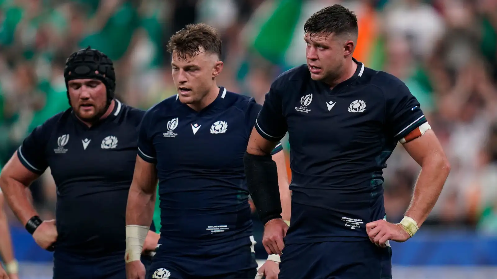Scotland lock Grant Gilchrist (right) during Rugby World Cup.