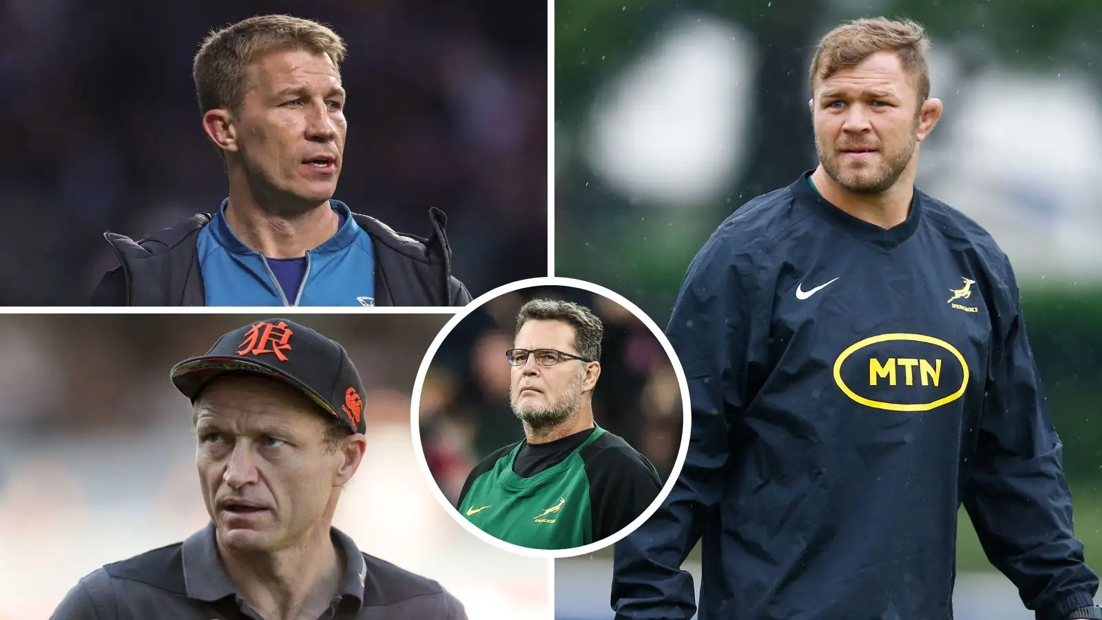 Harlequins coach Jerry Flannery, ex-Japan coach Tony Brown, Springboks boss Rassie Erasmus and ex-SA forward Duane Vermeulen.